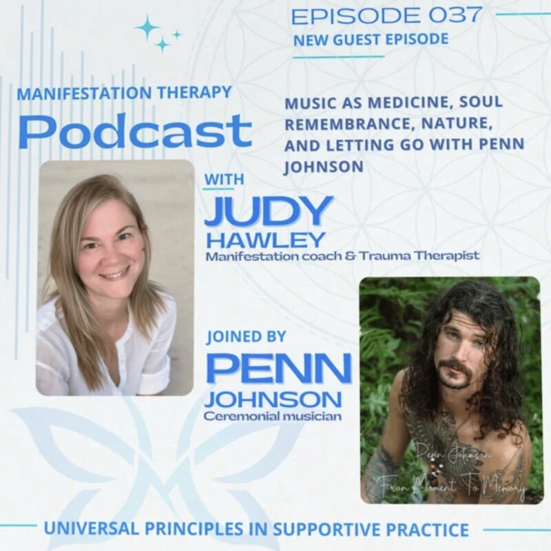 Manifestation Therapy podcast cover: Judy Hawley joined by Penn Johnson